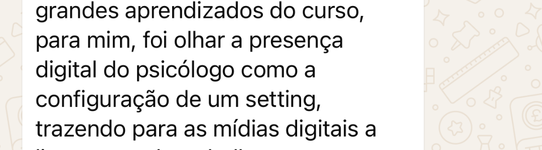 Depoimento de psicóloga sobre criar site de psicologia com o método Setting Digital PSI